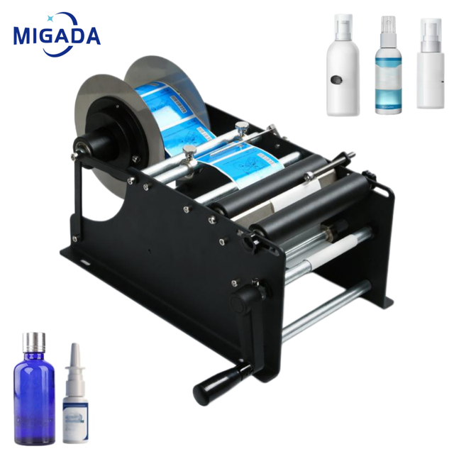 Manual Round Bottle Labeling Machine Small Desktop Self-Adhesive Label Printers Machine