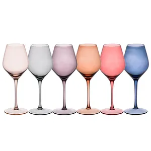 Copa de vino MEIZHILI, copa de vidrio soplado a mano, excelente reutilizable, copa de vino tropical colorida para beber, juego de copas C