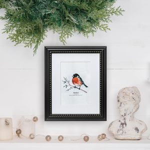Custom 8x10 Wood <strong>Picture</strong> <strong>Frame</strong> Vintage Beaded Inner <strong>Border</strong> Vertical and Horizontal for Tabletop or Wall Hanging - Product Image 4