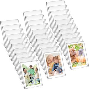 Cadres photo magnétiques transparents en acrylique robuste pour affichage de photos et aimants de réfrigérateur pour la cuisine (vente en gros) - Product Image 3