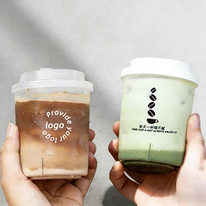 Prix d'usine, logo personnalisé, gobelets en plastique jetables à paroi simple de 16/24 oz, couvercles transparents givrés en PP 90 mm, pour café, boissons gazeuses, soda - Product Image 4