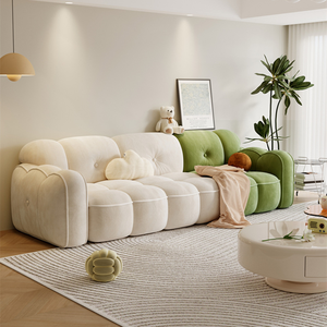 Divano a 3 Posti di Ultima Generazione, Design Moderno, Tessuto Morbido di Alta Qualità, Stile Minimalista Color Crema, Set Divano <span class=keywords><strong>Beige</strong></span> per Uso Domestico - Product Image 6