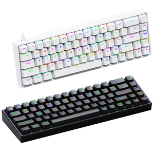 Teclado mecánico para jugadores con interruptor azul AK68, conveniente diseño de efectos de 22 luces que ahorra espacio con interfaz USB para jugadores - Product Image 1