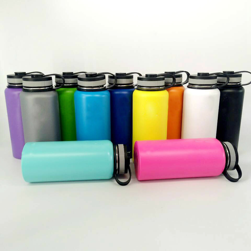 Большой преформы с широким горлышком изготовленным на заказ логосом 32 унций 40 64 унций с двойными стенками из переработанного вакуумная колба из металла бутылка для воды из нержавеющей стали