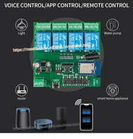 Module d'interrupteur intelligent Tuya WIFI 433MHZ 4 canaux AC/DC 7-32V, relais auto-bloquant, minuterie domotique DIY pour Alexa Google Home