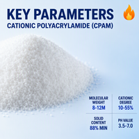 Agent de déshydratation des boues et aidant de rétention en polyacrylamide cationique pour la fabrication du papier Zhendong, poudre chimique de drainage, pureté 99%