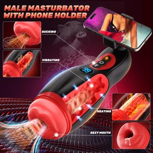 Coupe de masturbation masculine intelligente à aspiration automatique, vibration, commande vocale, Bluetooth, étanche, en TPE, mains libres |   Jouet sexuel électrique pour adultes - Product Image 3