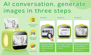 Nouvelle version sans application, jouet électronique éducatif astronaute imprimante IA, interaction vocale WiFi, dialogue intelligent pour plus de 50 langues - Product Image 4