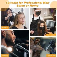 Cape de barbier professionnelle avec emmanchures Cape de coupe de cheveux noire avec fermeture à pression réglable Capes de salon imperméables