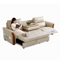 Canapé-lit sectionnel moderne avec fauteuil inclinable électrique et matelas escamotable, canapé multifonctionnel à mouvement électrique pour salon