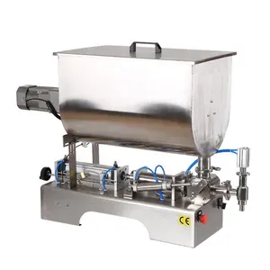 Horizontal Pneumatic Liquid Filling Machine Single Nozzle Heat And Stir Paste Filler piston fill machine
