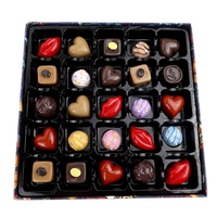 Boîte en carton rigide de luxe personnalisée de 25 chocolats avec insert, emballage de boîtes cadeaux en papier de bonbons de truffe