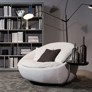 Moderner Designer-Drehsessel aus Stoff für Wohnzimmer, Sessel, Schlafzimmer, Gaming-Sessel, Relaxsessel, Akzentstuhl mit beweglichem Tablett - Product Image 2