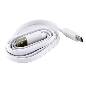 Cavo USB C A ricarica rapida piatto da 24AWG bianco da tipo C A USB 2.0 A maschio per telefono cellulare