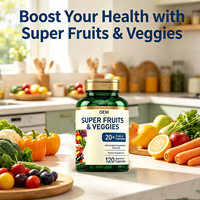 OEM Superfruits et légumes 20 Plus Fruits et légumes Formule antioxydante Superaliment 120 capsules végétariennes