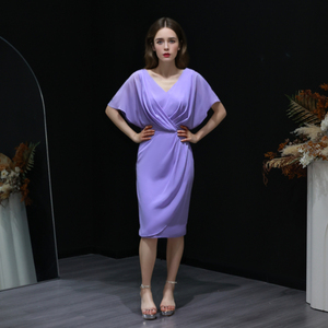 open lace back dress Purple Straps Ruffles Sheath Satin Long Party Dress Wedding Guest Dres –  DSProm