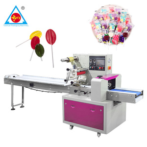 Ce-Certificering Automatische Doorstroomzak Kussenverpakkingsmachine Suikerstok Popping Candy Lolly Verpakkingsmachine