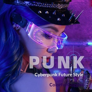 Lunettes de <span class=keywords><strong>mode</strong></span> en acrylique lumineuses LED Cyberpunk Tech - Nouveautés pour Pâques, Halloween, festivals de musique, bars, discothèques et soirées - Product Image 1