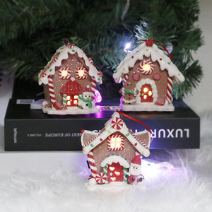 QCBF Battery-Powered LED Gingerbread House Christmas Cottage - Desktop Holiday Decoration