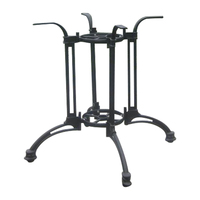 Grande base de table de bureau en aluminium moulé noir à quatre griffes, bases de table élégantes et stables