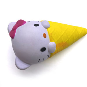 Jouet anti-stress en forme de crè<span class=keywords><strong>me</strong></span> glacée, chaton jaune mignon, jouet à presser doux, jouet anti-stress pour les mains - Product Image 4