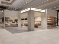 Conception et production sur mesure de l'aménagement intérieur 3D et du mobilier pour pâtisseries modernes, comptoirs et vitrines en verre