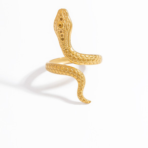 Snake Shape Gold Plated Open <b>Ring</b> Unisex Fashion Jewelry Gift - Product Image 5