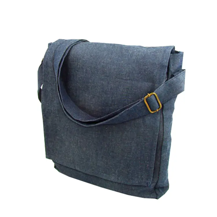 10oz denim shoulder bag with internal and external zipped pocket and adjustable strap