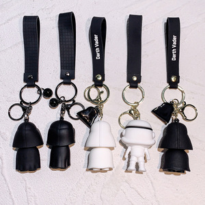 Porte-clés 3D mignon de dessin animé <span class=keywords><strong>Star</strong></span> <span class=keywords><strong>Wars</strong></span>, samouraï noir <span class=keywords><strong>Yoda</strong></span> en PVC, pour couple, sac, pendentif de voiture exquis, porte-clés - Product Image 4