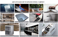 Vente en gros usine : Meubles de cuisine modulaires modernes de luxe en acier inoxydable, accessoires de robinetterie et charnières stratifiées - Personnalisables pour appartement