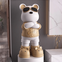Sculpture d'ours réaliste en fibre de verre électroplaquée rose dégradé, taille personnalisée 30-200CM, décoration de jardin extérieur, vente en gros