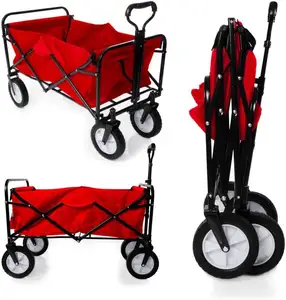 Chariot de plage à usage multiple, Durable, Camping en plein air, Shopping, chariot de plage pliable avec 4 roues