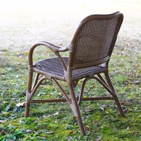 Chaise de restaurant en rotin de style nordique européen moderne, chaise de salle à manger individuelle à dossier haut tressée à la main, chaise de loisirs avec dossier