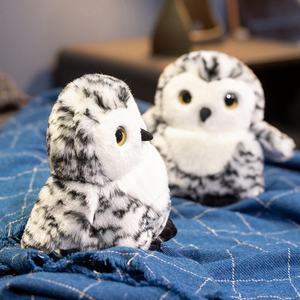 Peluche réaliste hibou rayé noir et blanc, décoration d'intérieur, cadeau pour enfants, jouet en peluche animal - Product Image 4