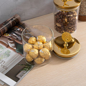 Jarเชิงเทียนขวดแก้วคุณภาพสูง + โลหะวัสดุแก้ว Borosilicate พร้อมฝาปิดโลหะตกแต่งห้องครัวโมเดิร์น - Product Image 2