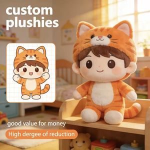 Peluche Chat Garçon Orange, Jouet en Peluche Doux pour Déguisement de Chat, Animal Mignon pour Jeu de Rôle, Personnalisation, Créez Votre Propre Design - Product Image 1