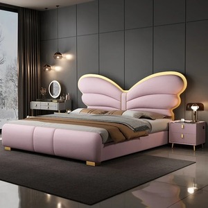 Furnitur rumah <span class=keywords><strong>Modern</strong></span> dan set kamar tidur mewah ranjang ukuran king kualitas tinggi Set kamar tidur hotel Italia set tempat tidur lapis kulit