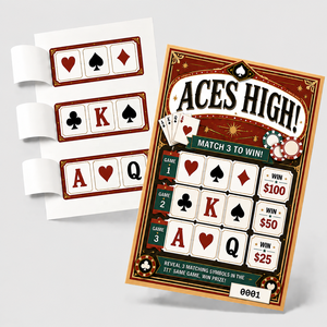 Original Color Free Desgin Digital Printing Three Windows Break Open Tickets Double Sided Cardboard Pull Tab Card - Product Image 1