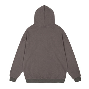 Streetwear Distressed Sweat Suit <strong>Demon</strong> <strong>Slayer</strong> Woobie Fluffy Knit Chenille Brown 3D Puff Printing Washed <strong>Hoodie</strong> - Product Image 3