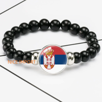 Bracelet perlé élastique noir drapeau roumain le plus vendu, accessoires patriotiques pour les mains, bracelet tendance pour hommes et femmes