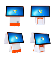 WUXIN Descuento Pantalla dual Monitor de pantalla táctil de 15,6 y 11,6 pulgadas POS Android Caja Registradora para tiendas de lavado de autos/Estudios de yoga/tienda