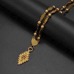 Colliers Anniyo Jewelry Marshall Hawaii <span class=keywords><strong>avec</strong></span> <span class=keywords><strong>pendentif</strong></span> cœur et croix, chaînes à billes de Guam, diamants pour femmes, Micronésie # 133806 - Product Image 5