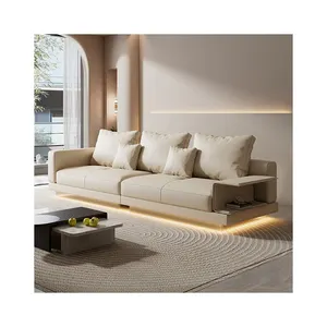 高品质家居奢华意大利现代设计北欧涤纶羊绒套装客厅家具现代真皮沙发