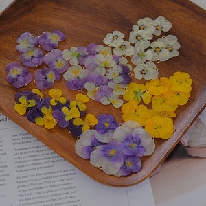 Boucles d'oreilles et bracelet DIY en résine avec fleurs séchées véritables, bijoux style forêt féerique en époxy - Product Image 1