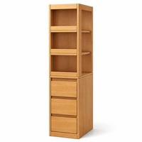 Armoire de rangement étroite et haute avec étagères ouvertes et tiroirs pour salon, chambre, maison et bureau