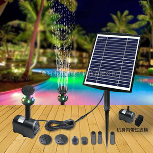 Solar Fountain Water Pump 5W With Battery And Led Lights For Garden Landscape - Product Image 3