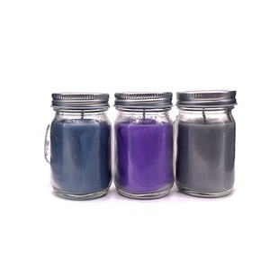 Di piccola dimensione di vetro trasparente profumato profumato candela in vaso di vetro con manici e coperchio in metallo - Product Image 4