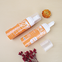 Flacon pompe mousse orange 100 ml, flacon en plastique pour nettoyant visage, emballage cosmétique de voyage rechargeable avec pompe moussante