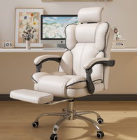 Chaise de bureau ergonomique à dossier haut réglable en hauteur, avec accoudoirs en cuir PU et repose-pieds, structure en acier