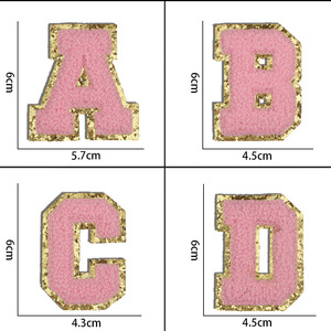 Factory Price Pink Letter Chenille <strong>Patches</strong> Heat Transfer Embroidered <strong>Sew</strong> <strong>on</strong> Embroidery <strong>Patches</strong> - Product Image 6